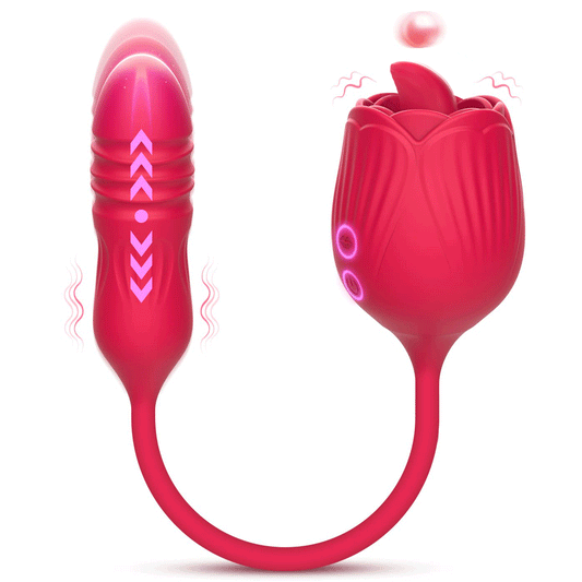 Sex Toy - Female Masturbator - Licking Vibrator - Rose Toy Dildo